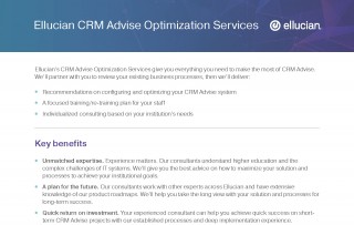 Ellucian CRM Advise Optimization Services
