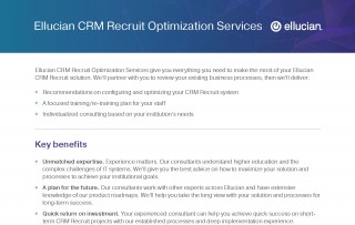 Ellucian CRM Recruit Optimization Services