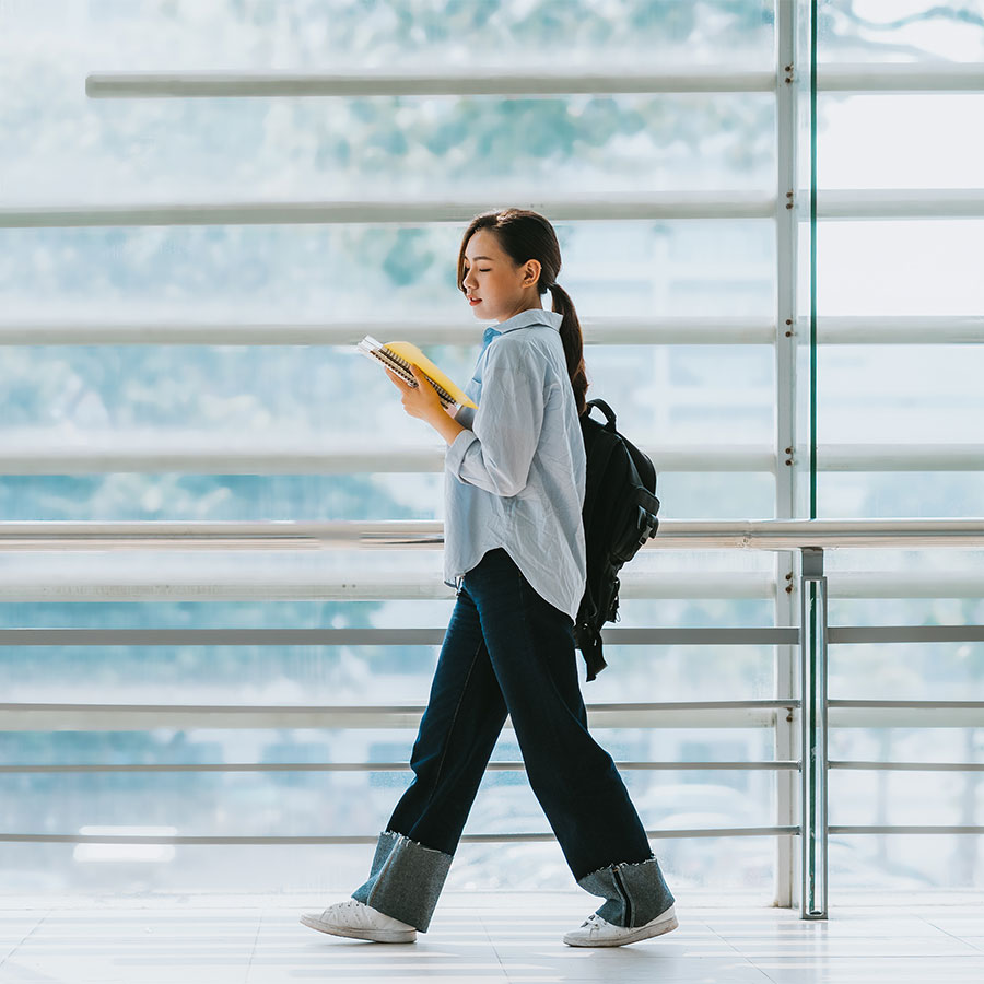 Student walking