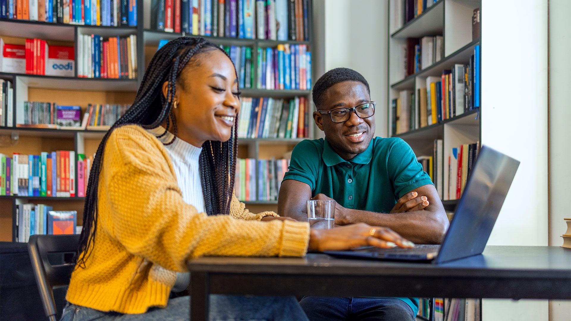 Students studying together.