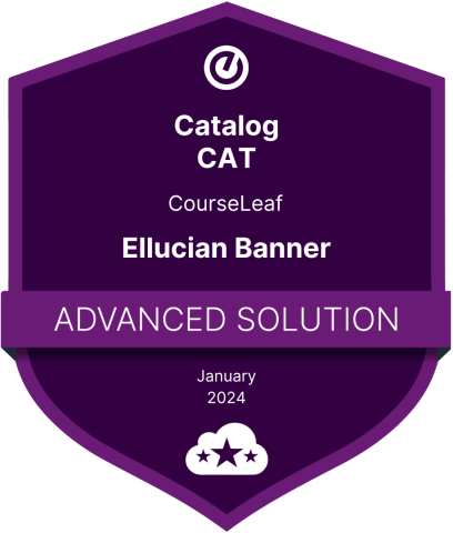 Catalog CAT - CourseLeaf - Ellucian Banner Advanced Solution badge