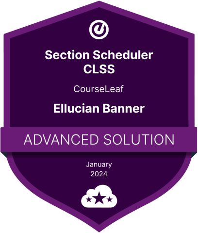 Section Scheduler CLSS - CourseLeaf - Ellucian Banner Advanced Solution badge