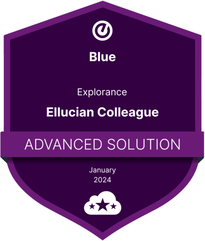 Explorance Blue - Ellucian Colleague Advanced Solution badge
