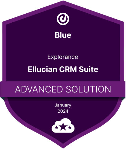 Explorance Blue - Ellucian CRM Suite Advanced Solution badge