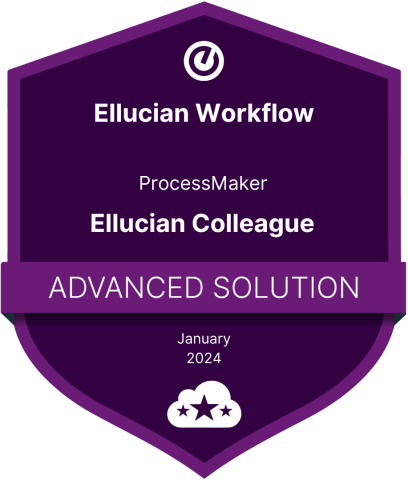 Ellucian Workflow - ProcessMaker - EPN - Ellucian Colleague Advanced Solution badge