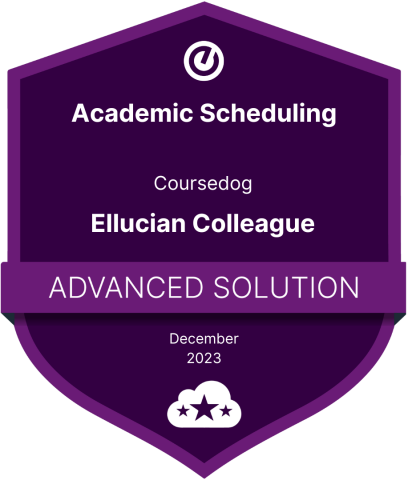Coursedog - Academic Scheduling - Ellucian Colleague Advanced Solution badge