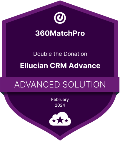 360MatchPro Double the Donation Ellucian CRM Advance Advanced Solution
