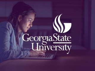 Georgia State University logo with purple background