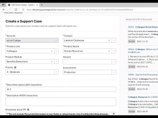Create a Support Case Experience