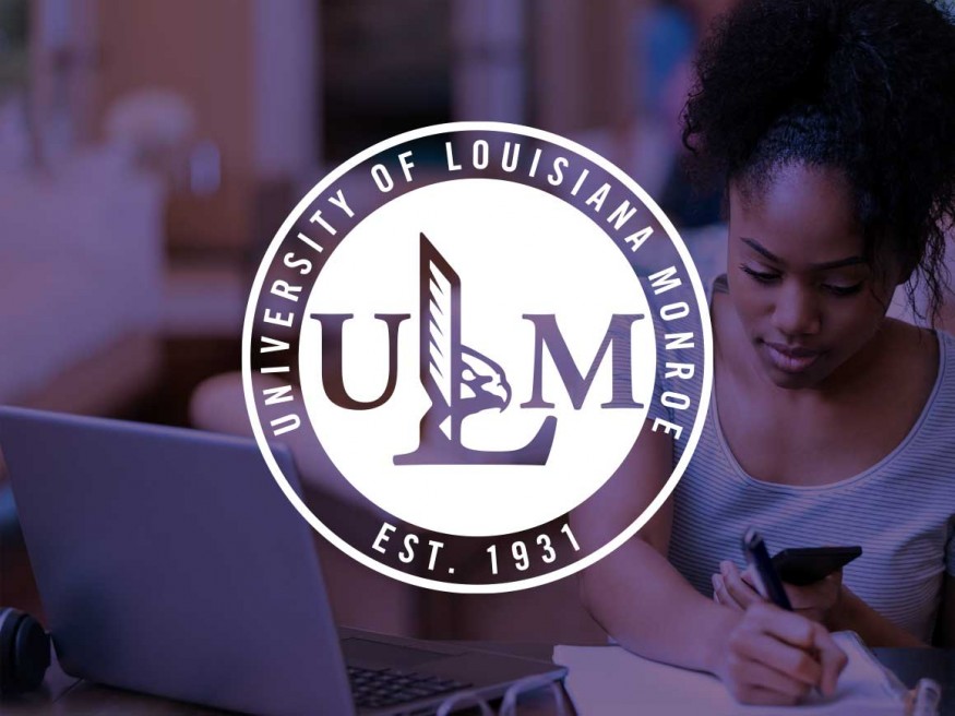 University of Louisiana Monroe logo with purple background