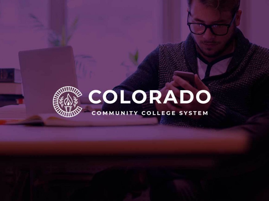 Colorado Community College System hero on purple background